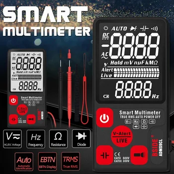 

ADMS9CL Smart Auto Digital Multimeter 3.5 LCD 3-Line Display 9999 Counts Range Voltage Capacitance Diode Resistance Tester