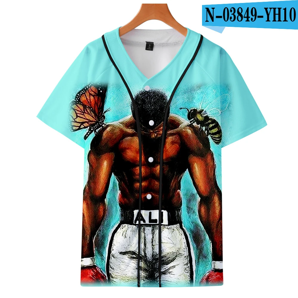 Muhammad Ali Мужская рубашка с коротким рукавом Свободные топы уличная поплавок Like A Butterfly Sting Like A Bee 1942- Рубашка мужская - Цвет: one