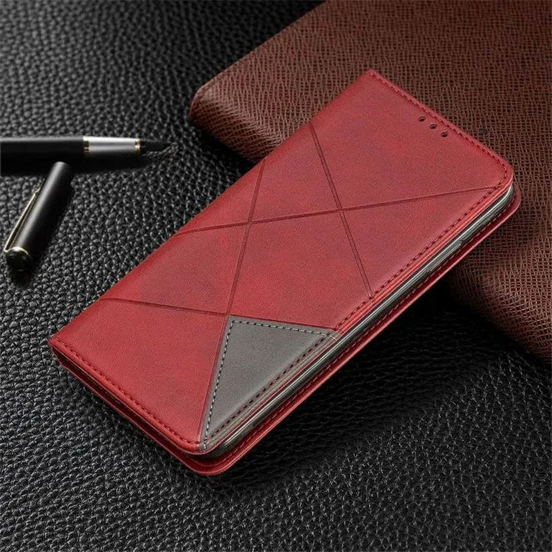 Чехол для телефона для Redmi Note 7, Аксессуары для мобильных телефонов, не падающий из искусственной кожи, флип-чехол для Redmi 7 с отделением для карт, защитный чехол - Цвет: Red
