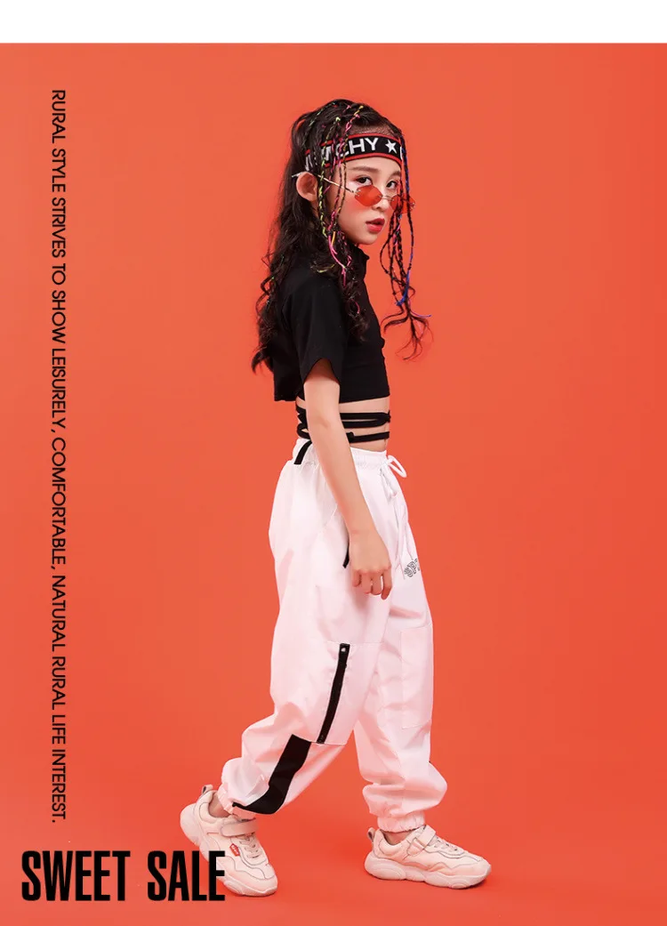 Child girl clothes summer set 7 6 8 10 12 14 16 Years Hip Hop Costume fashion kids outfit clothes Girls Ballroom Clothing (12)