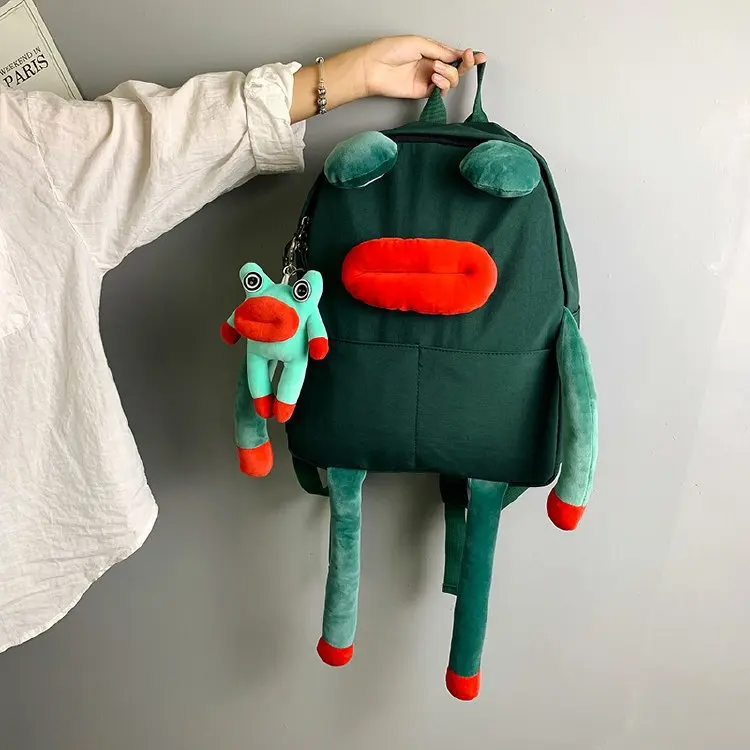cheap Animal Cartoon Frog Backpack Women Multifunction Students School Bag For Boys Girls Creative Fashion Cute Oxford Cloth Backpacks