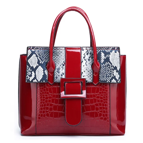 ACELURE Bolsa Mujer сумки для женщин роскошные сумки женские сумки дизайнерские Змеиный узор кожаная сумка через плечо - Цвет: Burgundy