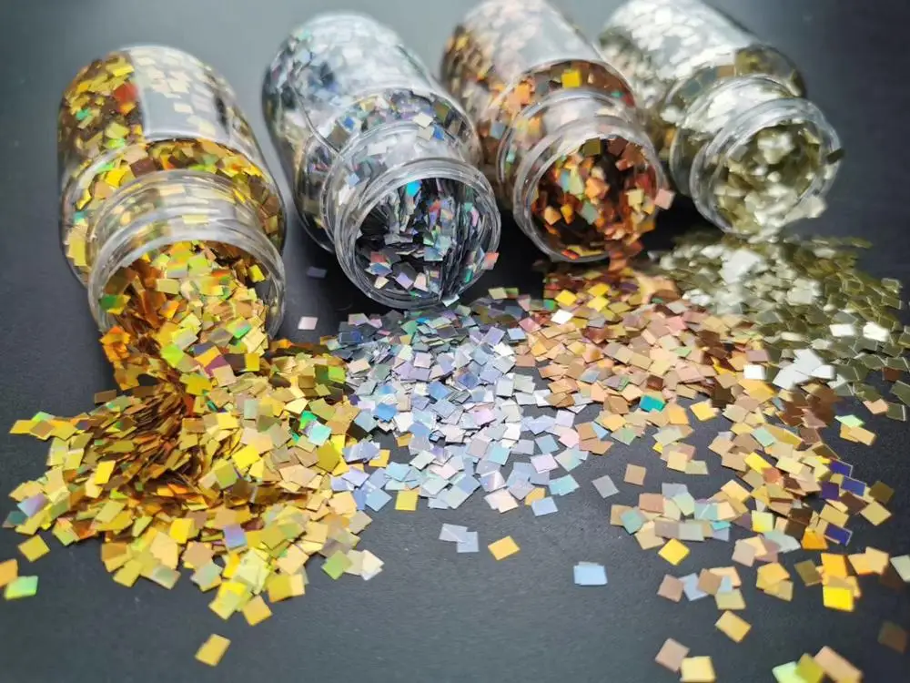 3mm Holographic Gold Silver Sequin 3D Champagne Paillettes PET Ultra-thin Glitter Loose Sequins DIY Nail Art Resin Decorations | Красота и
