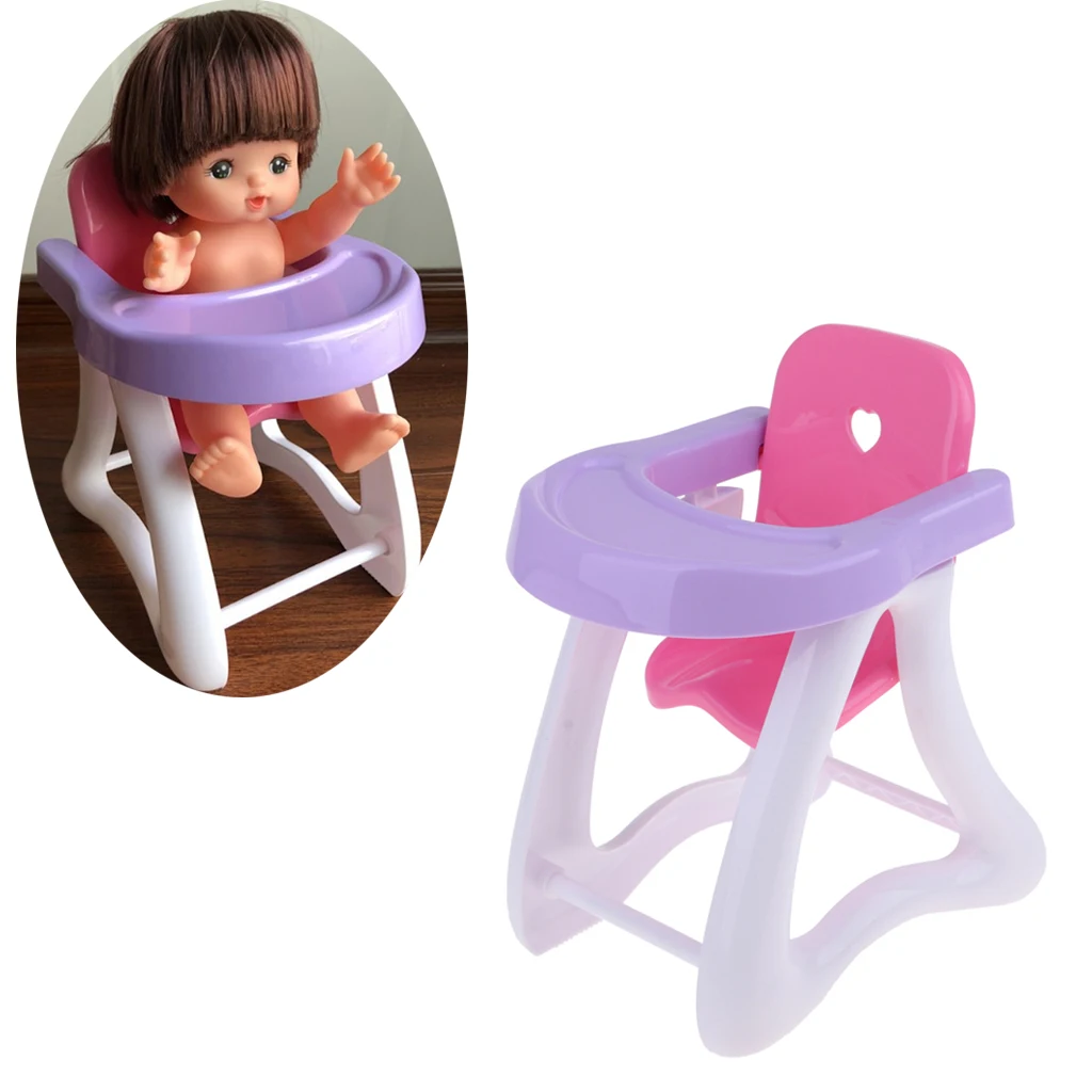 Fun Play Furniture Toy Baby High Chair Dining Chair For 8-12inch Reborn Doll Mellchan Dolls Accessories Creative Toy