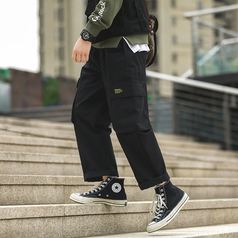 

2019 New Style Japanese-style Large Size Men's Trousers Autumn Loose Straight Workwear Pants Men's INS Popular Brand MEN'S Casua