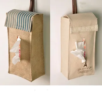 

Linen Tissue Holder Car Toilet Paper Holder Case Cloth Tissue Box Cover For Home Office Desktop Household Decoration