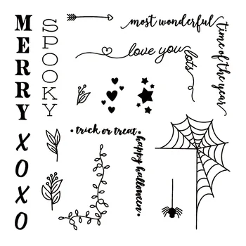 

2020 New Metal Cutting Dies and Scrapbooking For Paper Making Halloween Spider Web Embossing Card Clear Transparent Stamps Set