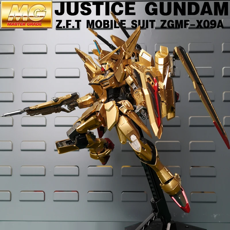 BANDAI MG 1/100 ZGMF-X19A INFINITE JUSTICE GUNDAM гальванизированная блестящая золотая игрушка модель мальчик подарок игрушка Фигурки Рождественский подарок