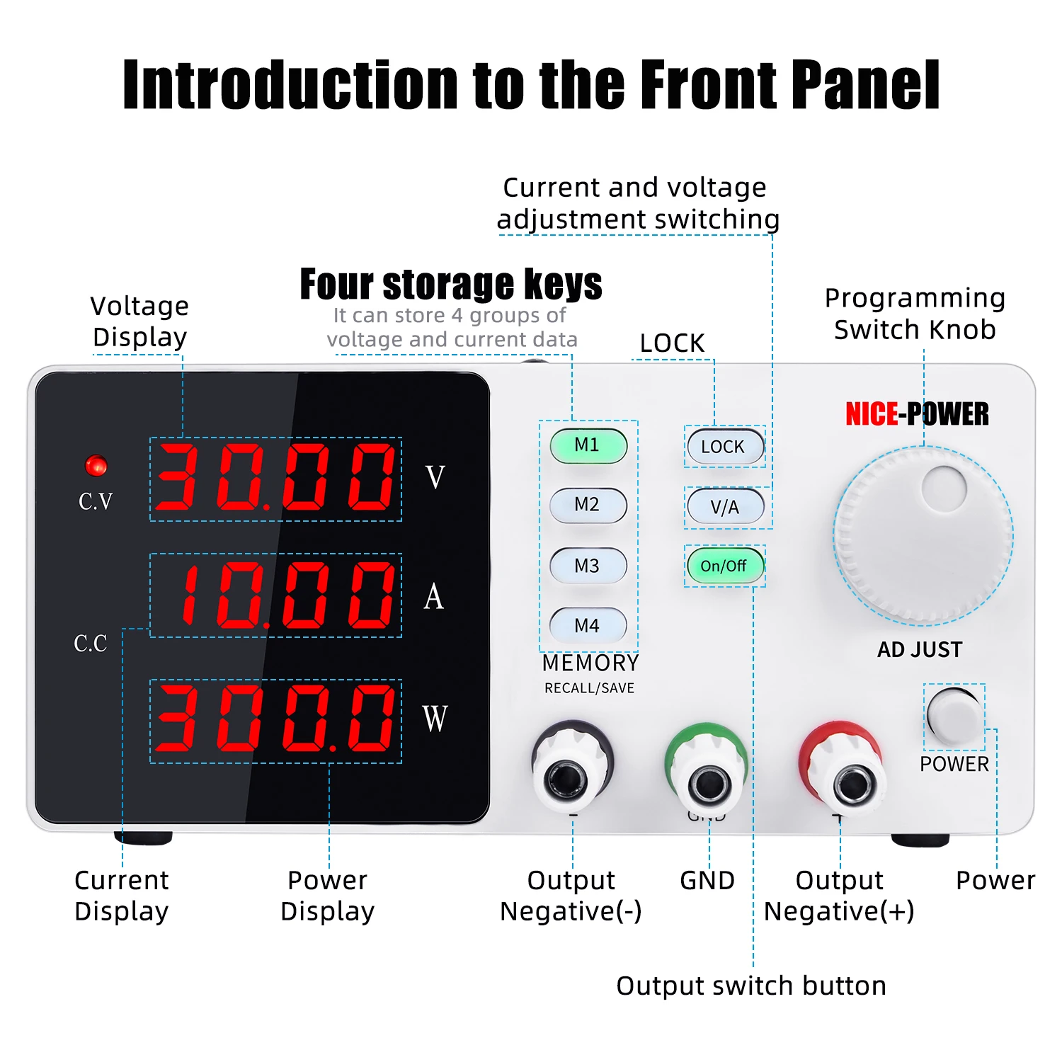 US $68.99 KUAIQU 30V 10A Precision Adjustable Digital Programmable Laboratory Switch DC Power Supply 60V Current Stabilizer USB Protect