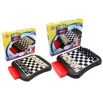 

New ABS Plastic Magnetic International Chess Drawer Type Checkerboard Mini Portable Board Games Educational Toy