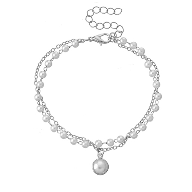 Simple Multilayer Simulated Pearl Bracelet for Women Ins Temperament Sweet Pendant Bracelets Jewelry Accessories Gift