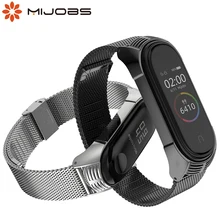 Mi jobs mi Band 4 металлический ремешок mi lanese из нержавеющей стали для Xiaomi mi Band 4 NFC ремешок браслет на запястье Pulseira mi band 3 Correa