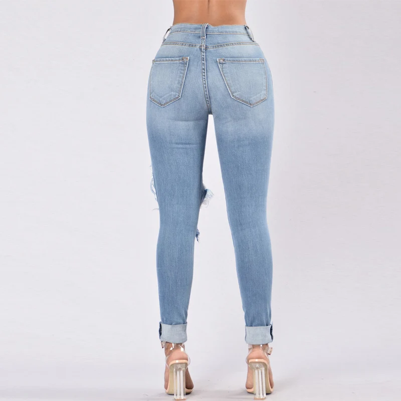 Цвет синий, черный; большие размеры Рваные джинсы женские джинсы с высокой талией узкие эластичные камуфляжные брюки мужские джинсовые брюки трендовые продукты