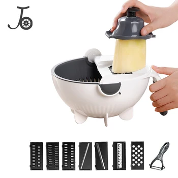 

Multifunctional Magic Rotate Shredder Grater Slicer With Drain Basket kitchen tool Vegetable Fruit Cutter