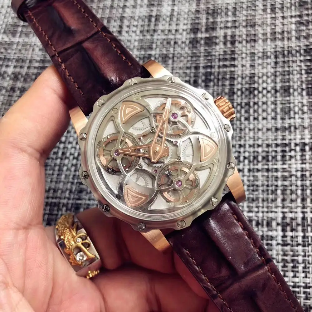 WG09198 мужские часы лучший бренд для подиума роскошные европейские дизайнерские автоматические механические часы - Цвет: 1