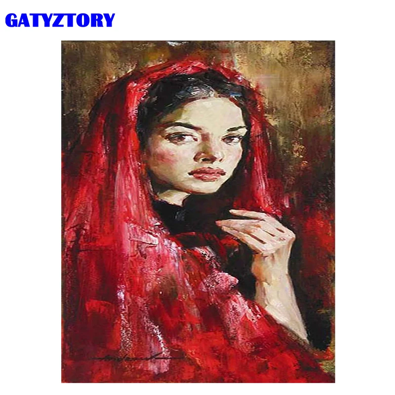 GATYZTORY Рамка DIY Краска по номерам причина деревья пейзаж акриловая краска по номерам Холст Краска для дома настенная художественная картина - Цвет: ZCA.10.24-4