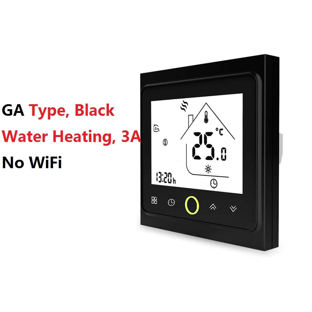 AC95~ 240 В WiFi контроллер температуры электрический подогрев пола вода/газовый котел термостат работает с Google Home Alexa - Цвет: GA Black (NO WiFi)