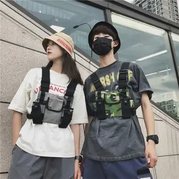 

THINKTHENDO 2020 Universal Hands Free Radio Vest Chest Rig Harness Bag Holster for Two Way Radio Shoulder Handbag