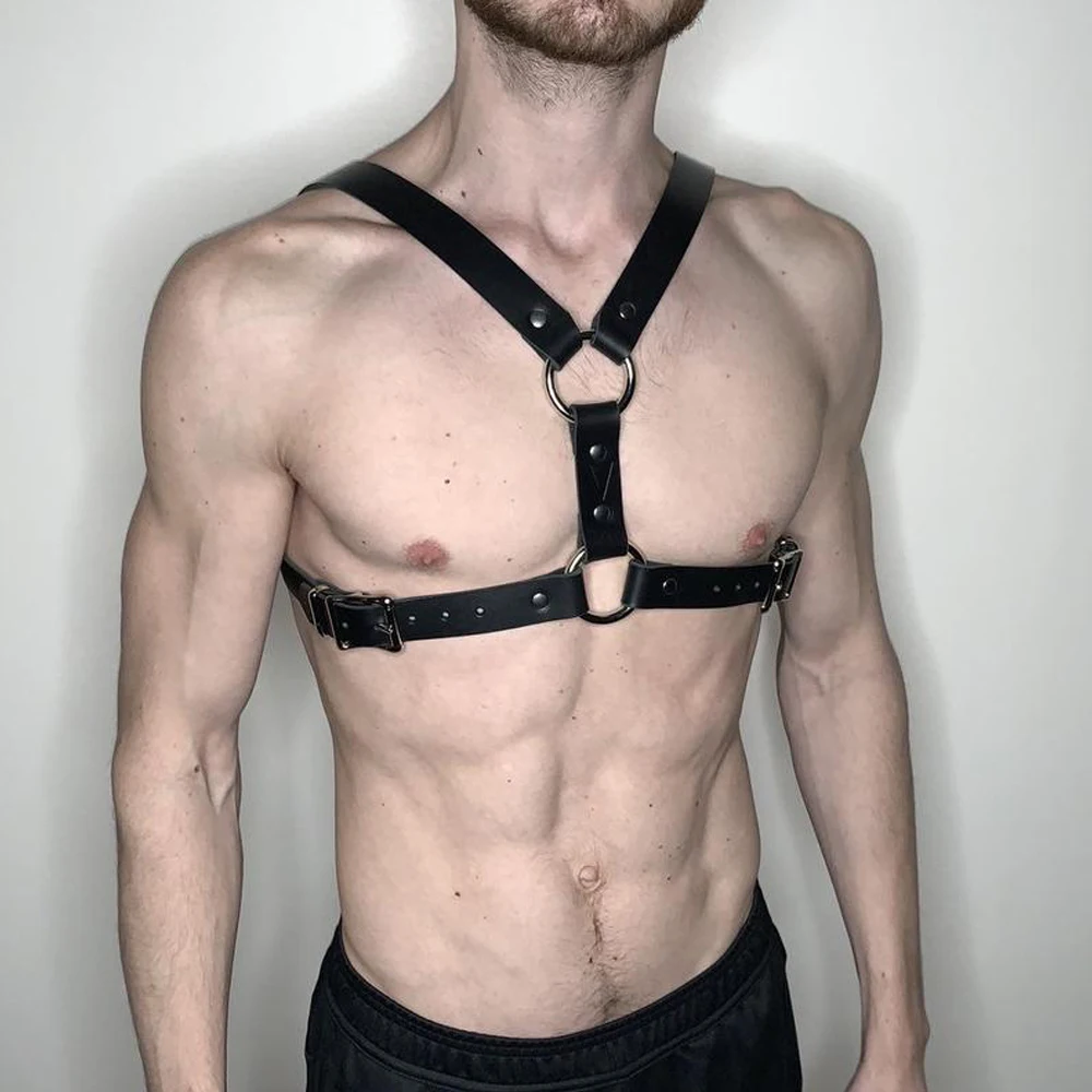 Sexy Men Harness Straps Leather Adjustable male Belt gothic Body Chest Harn...
