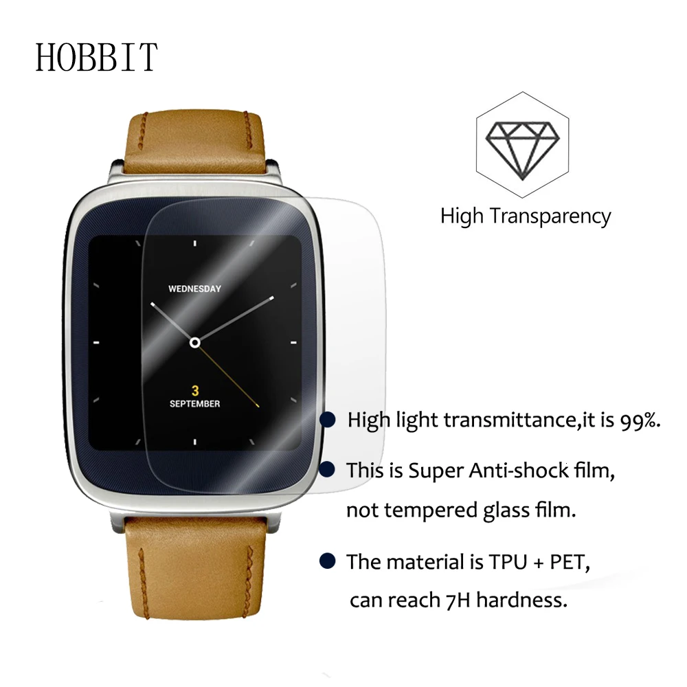 3 упаковки для ASUS ZenWatch анти-шок 7H нано Взрывозащищенный протектор экрана Защитная пленка защитная пленка кожа Смарт-часы пленка