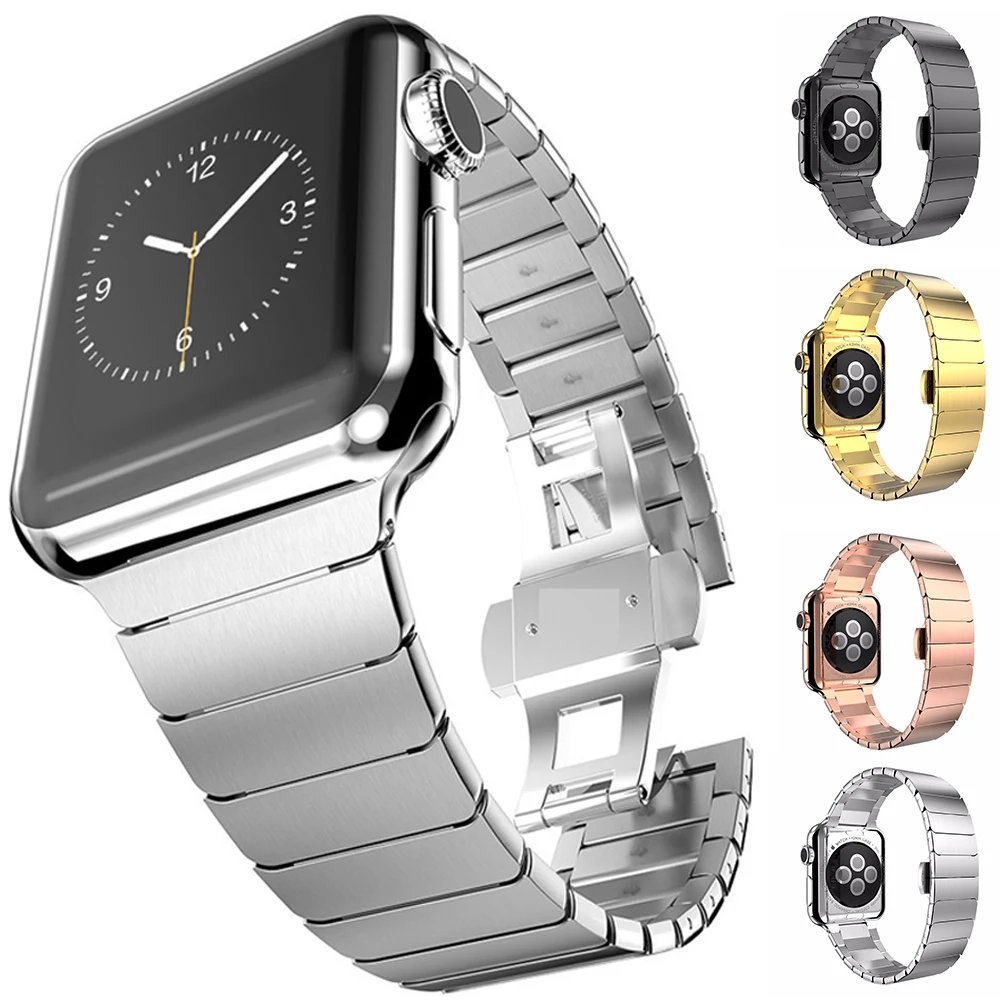 

Watchbands for apple watch series 6 5 4/SE band 40mm 44mm Stainless Steel link bracelet for iwatch 3/2/1 38mm 42mm wirst strap