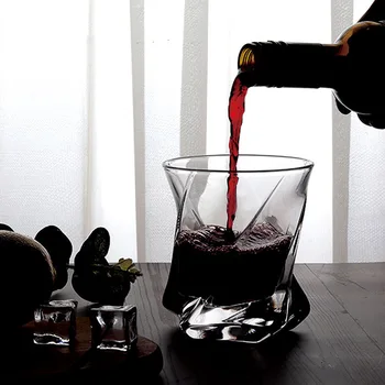 

Set of 2-high quality transparent whiskey glass party club wine glass drinkware cup GLA-1609