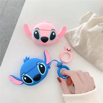 

Soft Silicone Cartoon Stitch Angel Shockproof Headphone Cases For Apple Airpods Pro 3 Cute Earphone Protection Cover Accessories