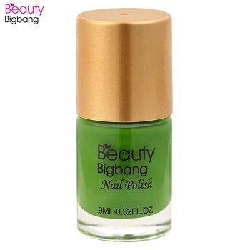 

BeautyBigBang 6 Bottles 9ml Stamping Nail Polish Black Green Color Paints Nail Permanent Varnish Lacquer Nail Art Polish Set