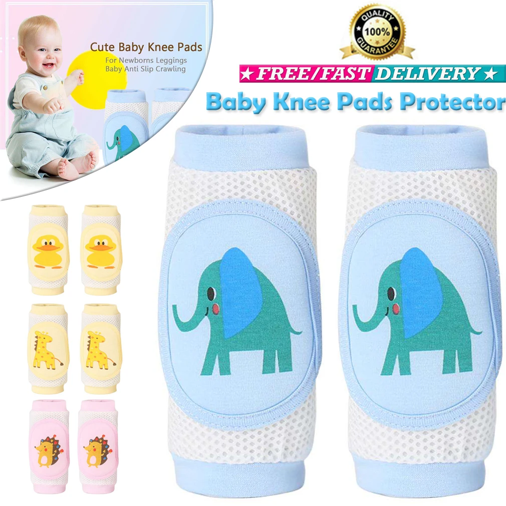 Baby Cartoon Crawling Knee Pads Safety Anti-slip Walking Leg Elbow Protector Send in random Color Or Note US