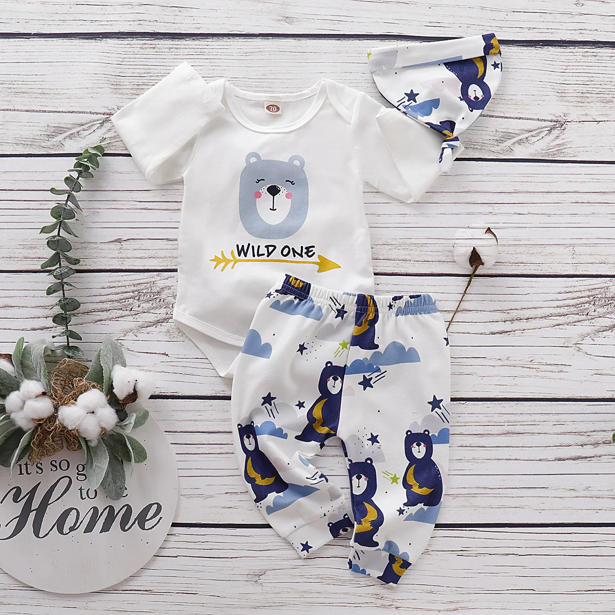 Одежда для новорожденных милый комбинезон с героями мультфильмов + штаны шапки