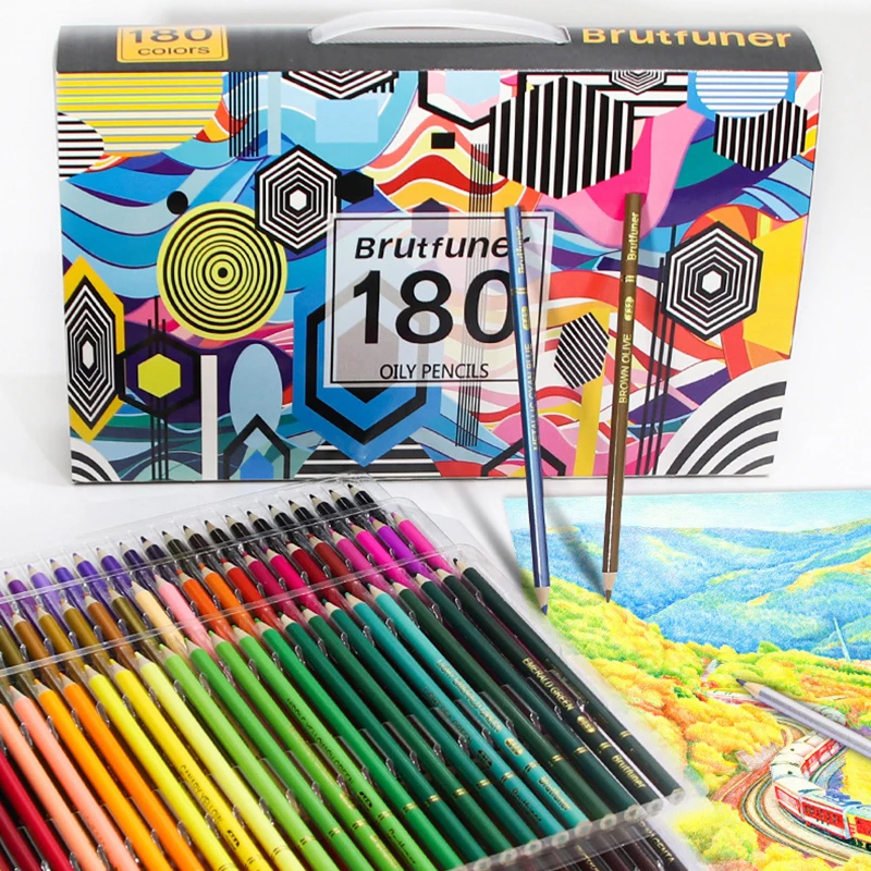 48/72/120/160/180 Colors Professional Oily Colored Pencils Set Oil HB Wood Coloured Pencils Drawing School Student Gifts Kids