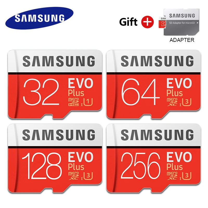 SAMSUNG Microsd Original Genuine 256G 128GB 64GB 32GB 16GB 8GB Memory Card Class10 SDXC Grade EVO Plus Micro TF SD Cards