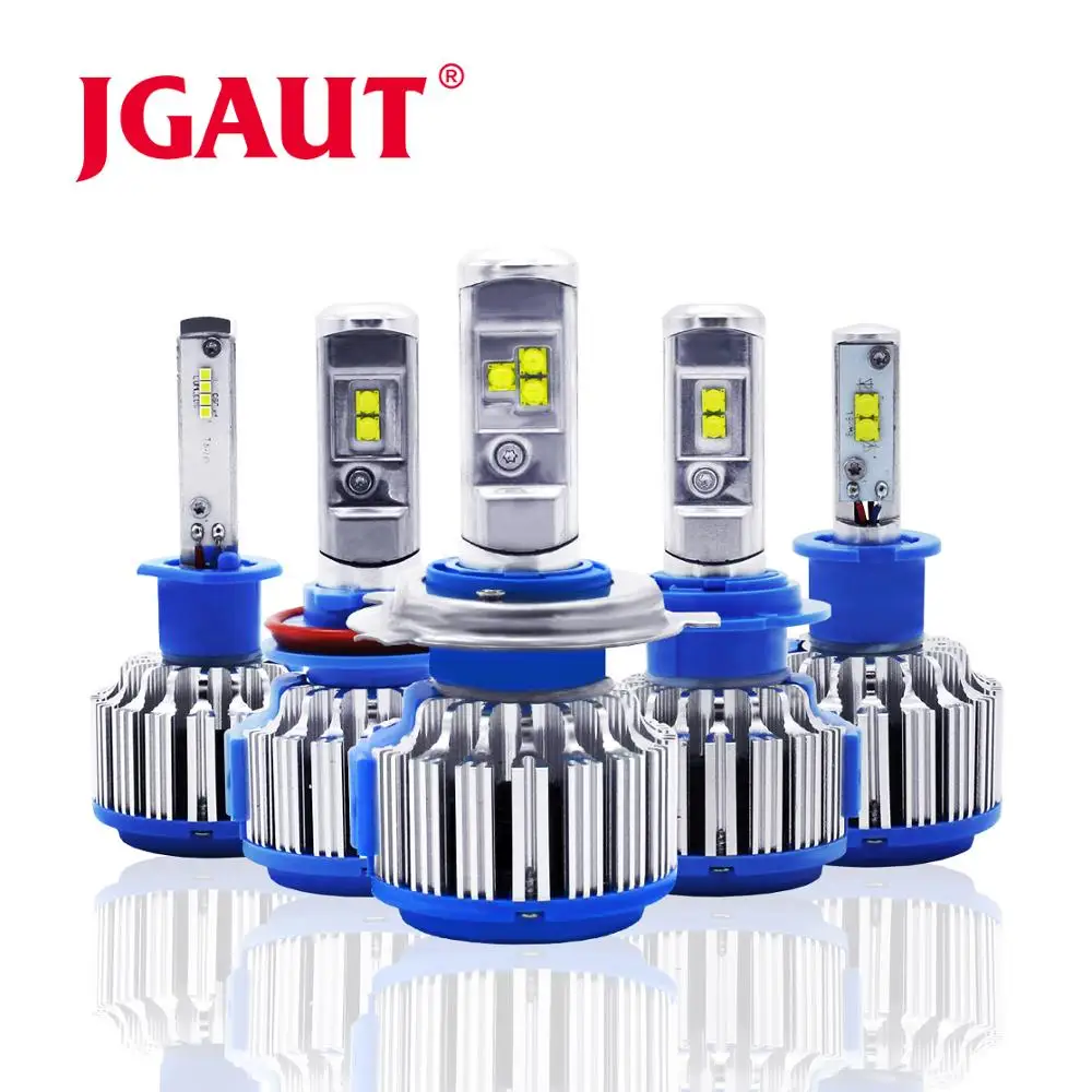JGAUT T1 H4 светодиодный фар автомобиля H7 светодиодный H1 H3 H11 880 H13 9005 9006 9012 турбо-80 Вт 7000lm авто лампы автомобилей фары автомобиля 6000K
