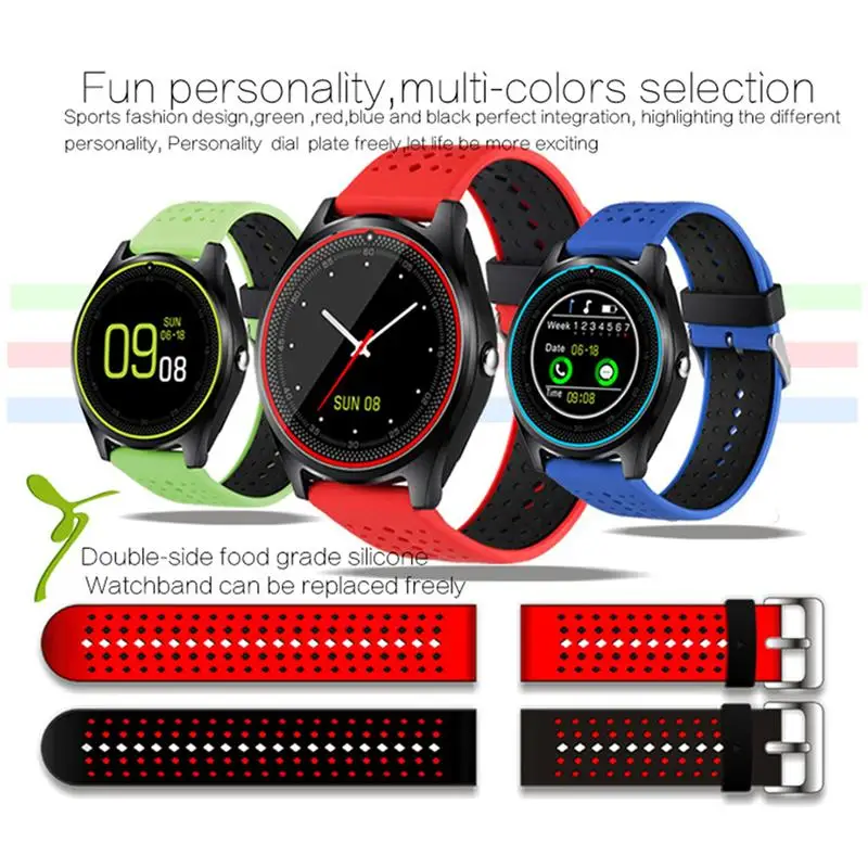 Smart Watch Bluetooth Call SMS Reminder Pedometer Monitor Sport Watch Activity Tracker for Android (Blue)
