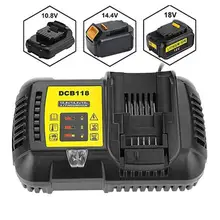 Новейшее литий-ионное зарядное устройство для Dewalt 10,8 V 12V 14,4 V 18V 20V DCB118 DCB105 DCB101 DCD780 батарея Разъем ЕС