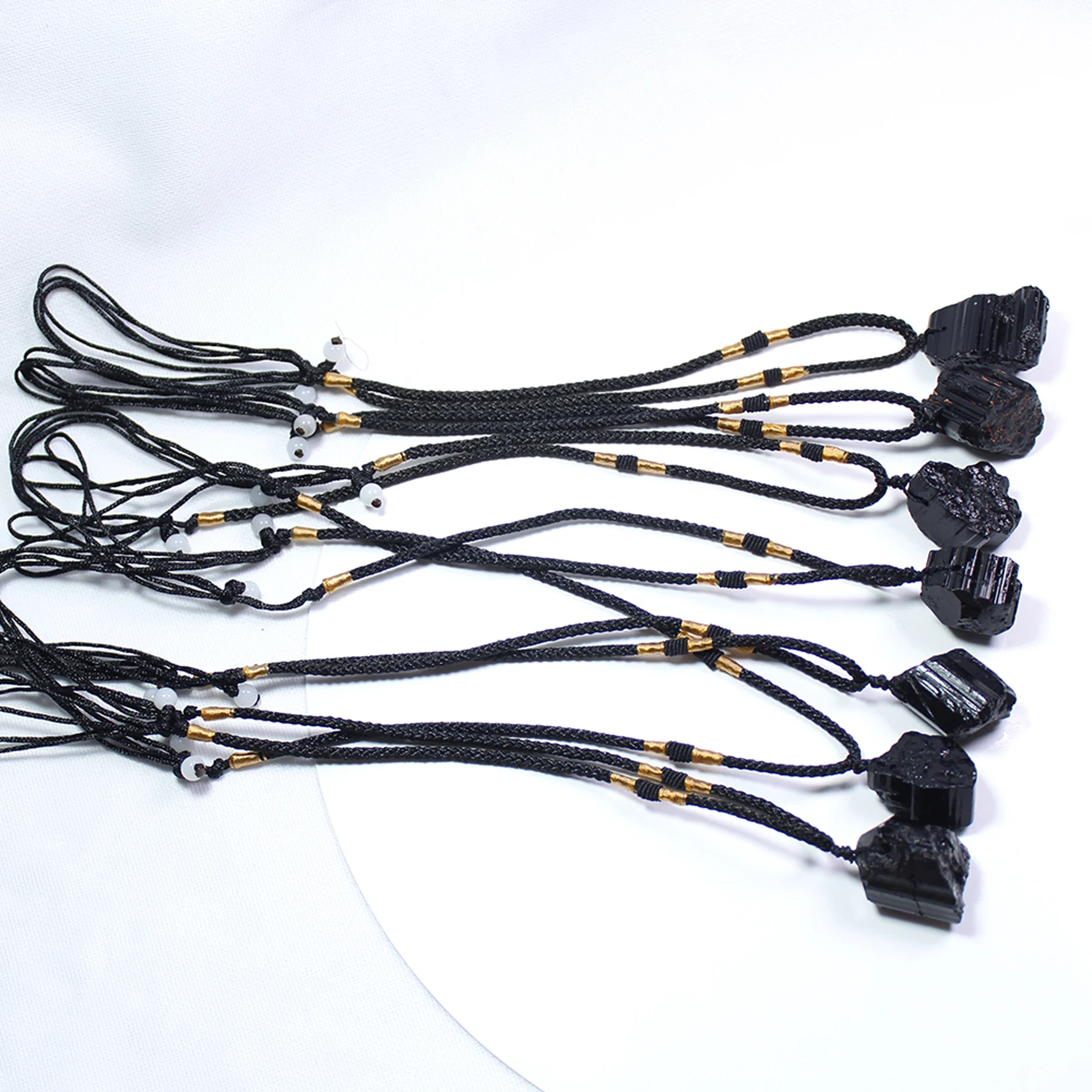 Black Tourmaline Reiki Rough Stones Rod Exclusive Cleansing Home Protection Specimens Pendant Necklace