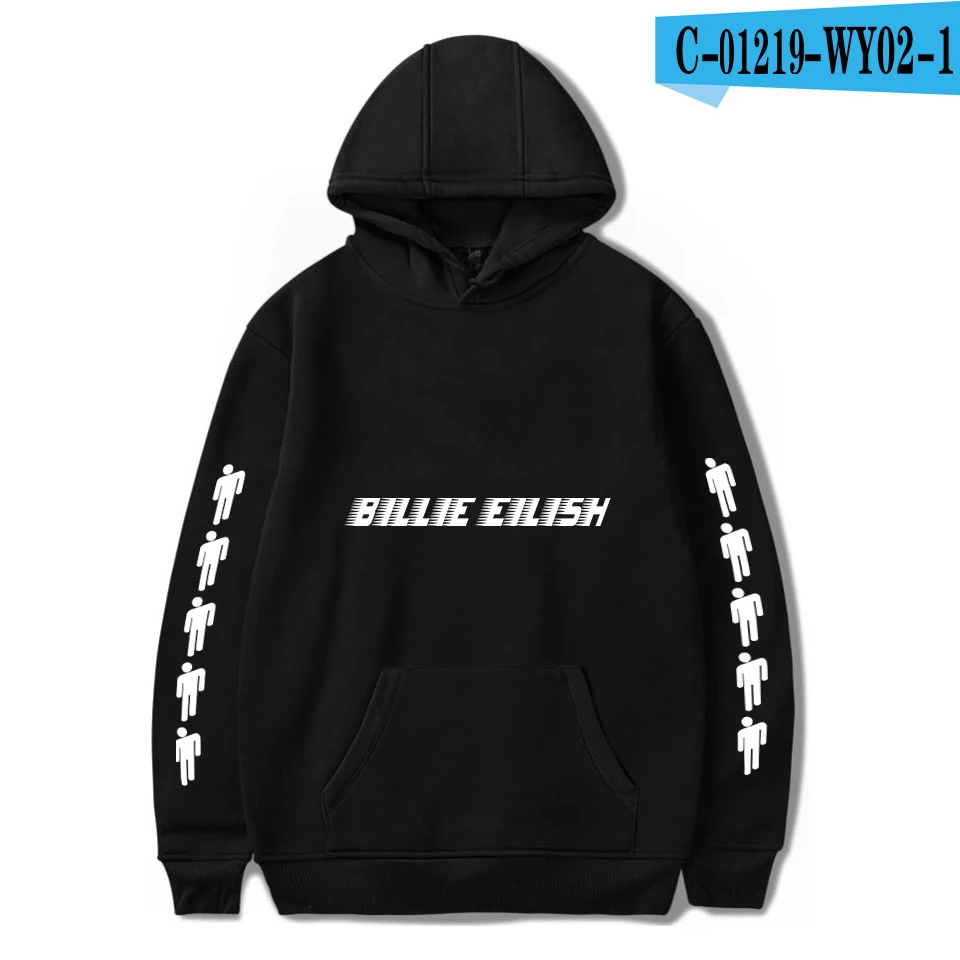 As picture Новинка Billie Eilish, модная толстовка с капюшоном для девушек и мужчин, популярный свитер, удобная куртка на осень и зиму, Модный черный пуловер для мальчиков и девочек - Цвет: As picture
