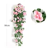 Artificial Flower Rattan Fake Flower Vine Decoration Wall Hanging Roses home decor accessories Wedding Decorative Flowers Wreath ► Photo 3/6