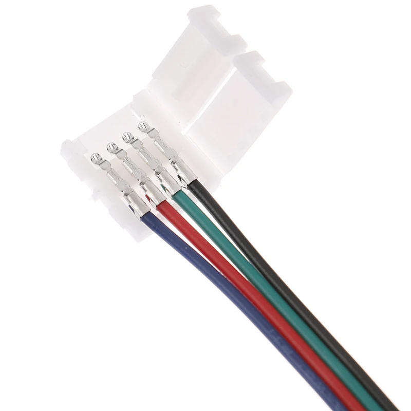 15 см 5050 RGB 4-контактный светодиодный светильник с соединителями для адаптера питания 4 проводника 10 мм Широкий разъем