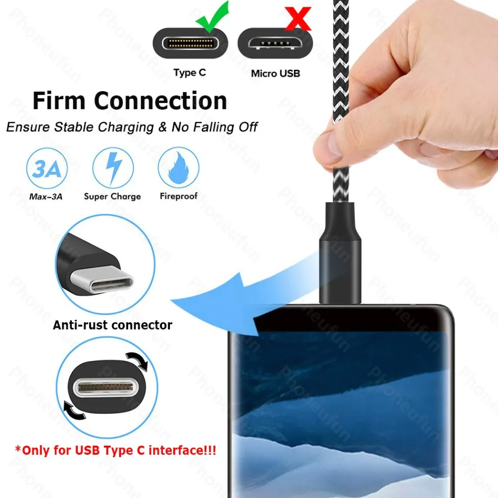 1M 2M 3M usb кабель с 3A быстрой зарядки Тип usb-C Зарядное устройство кабель для samsung Galaxy S10 S10e S9 S8 плюс A70 A80 A50 A20S Note 9 8 на возраст 1, 2, 3 метра