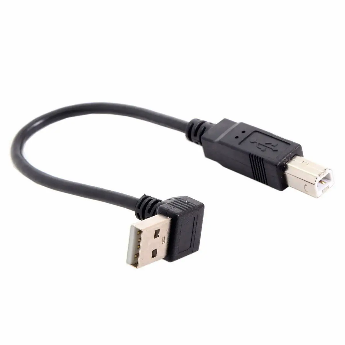 Down Angled 90 Degree USB 2.0 Male to B Type Male Cable for Printer Scanner Durable Easy To USe AA4539