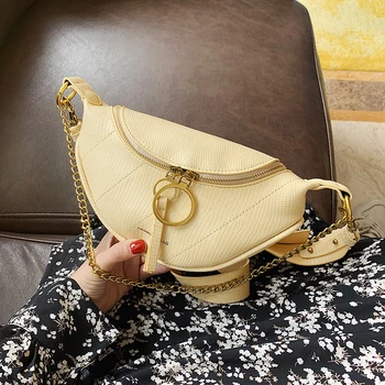 

SWDF Chain Small PU Leather Crossbody Bags For Women 2020 Solid Color Shoulder Handbags Female Travel Lady Luxury Cross Body Bag