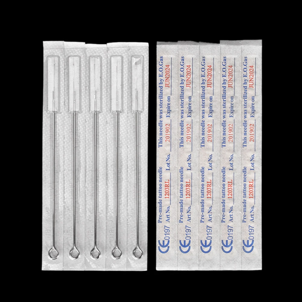 

5size 50pcs Assorted Sterilized Tattoo Needles Mixed 1RL 3RL 5RL 7RL 9RL high quality stainless steel