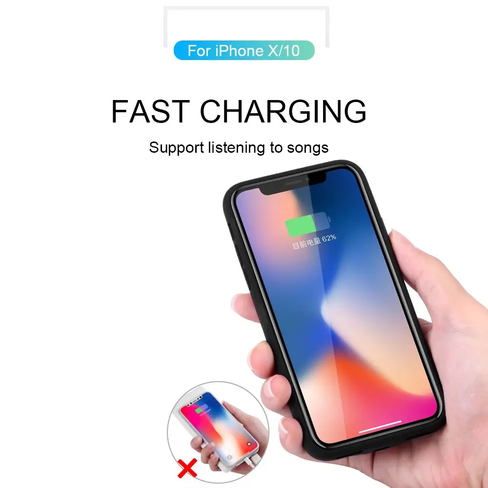 PINZHENG чехол для зарядного устройства iPhone x xr xs MAX аккумулятора зарядное устройство