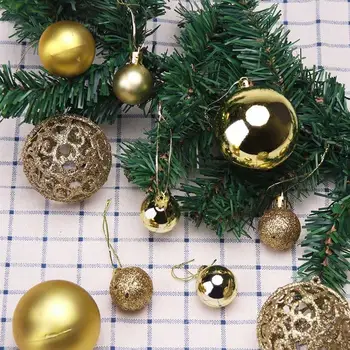 

100pcs Christmas Tree Decorations Balls Red Silver Golden Plastic Christmas Tree Balls Xmas Decor For Home Noel New Year Gift