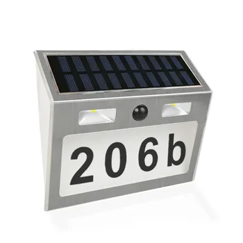 

Outdoor Led Solar Digital Door Plate Light Stainless Steel Waterproof Solar Body Sensor Light Garden Villa Door Plate Lights