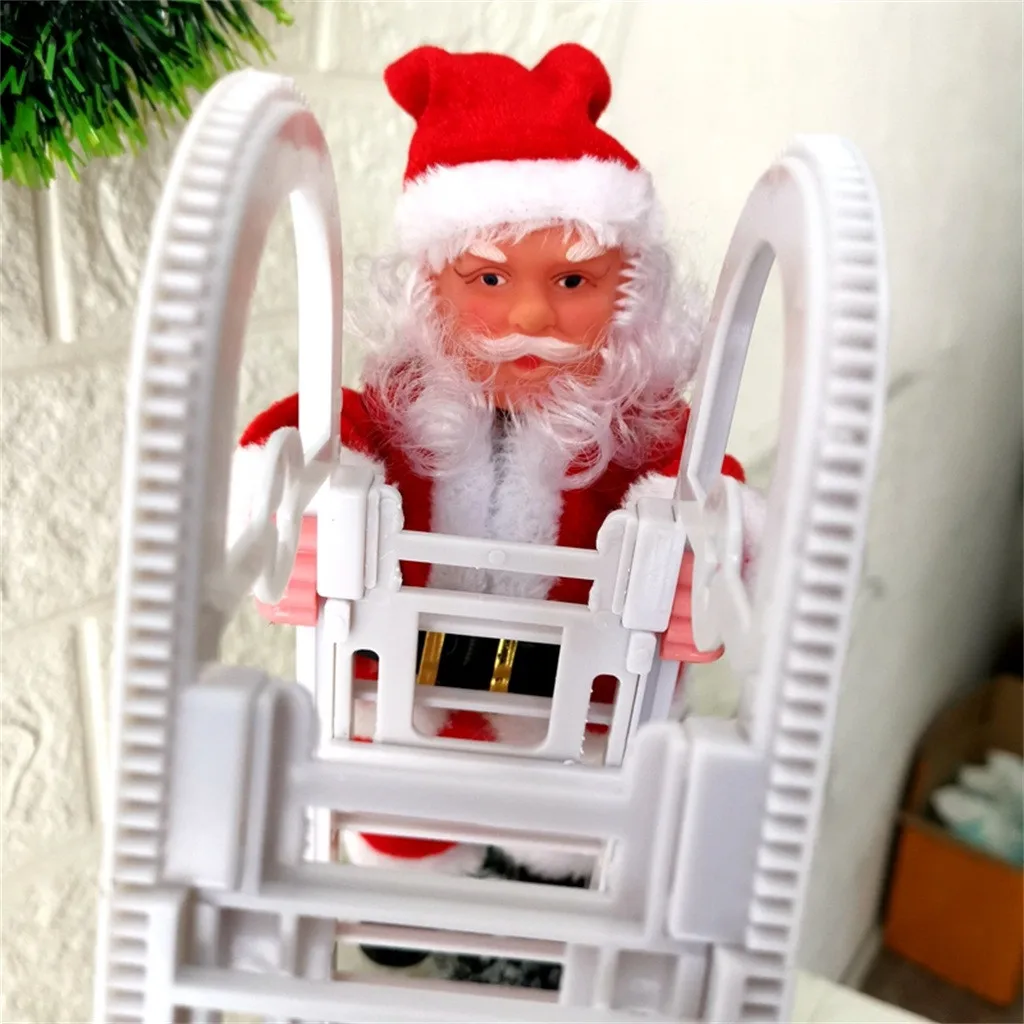 Прекрасные рождественские украшения с Сантой Клаусом, Электрический альпинистский подвесной Рождественский орнамент, игрушки, елочные украшения, забавные подарки для детей