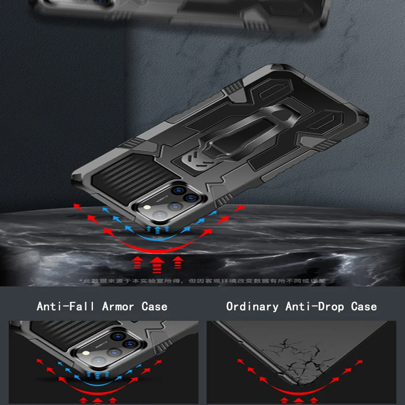 Shockproof Phone Case For OPPO A5 A7 A12 A9 A8 A32 A52 A53 A72 A92 A73 A15 Car Holder Back Clip Cover For OPPO A3S A5S A11K A1K