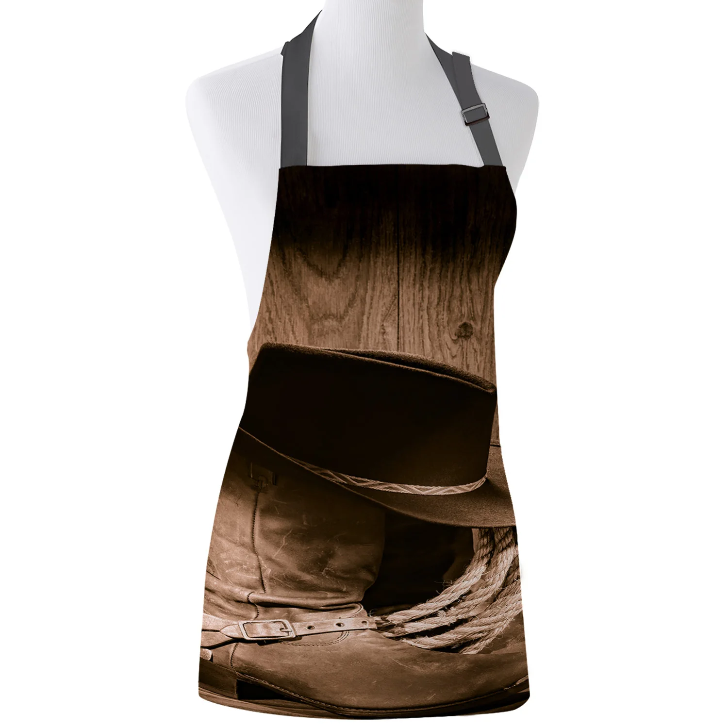 Kitchen Apron American Style Western Cowboy Adjustable Bib Canvas