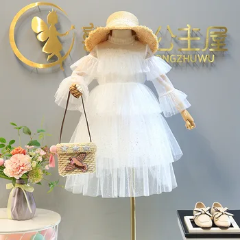 

Tick Tok 2020 Summer New Hot Sale Girls' Spring Dress Children's Long Sleeve Mesh Children's Fairy Princess Dress Party Dress
